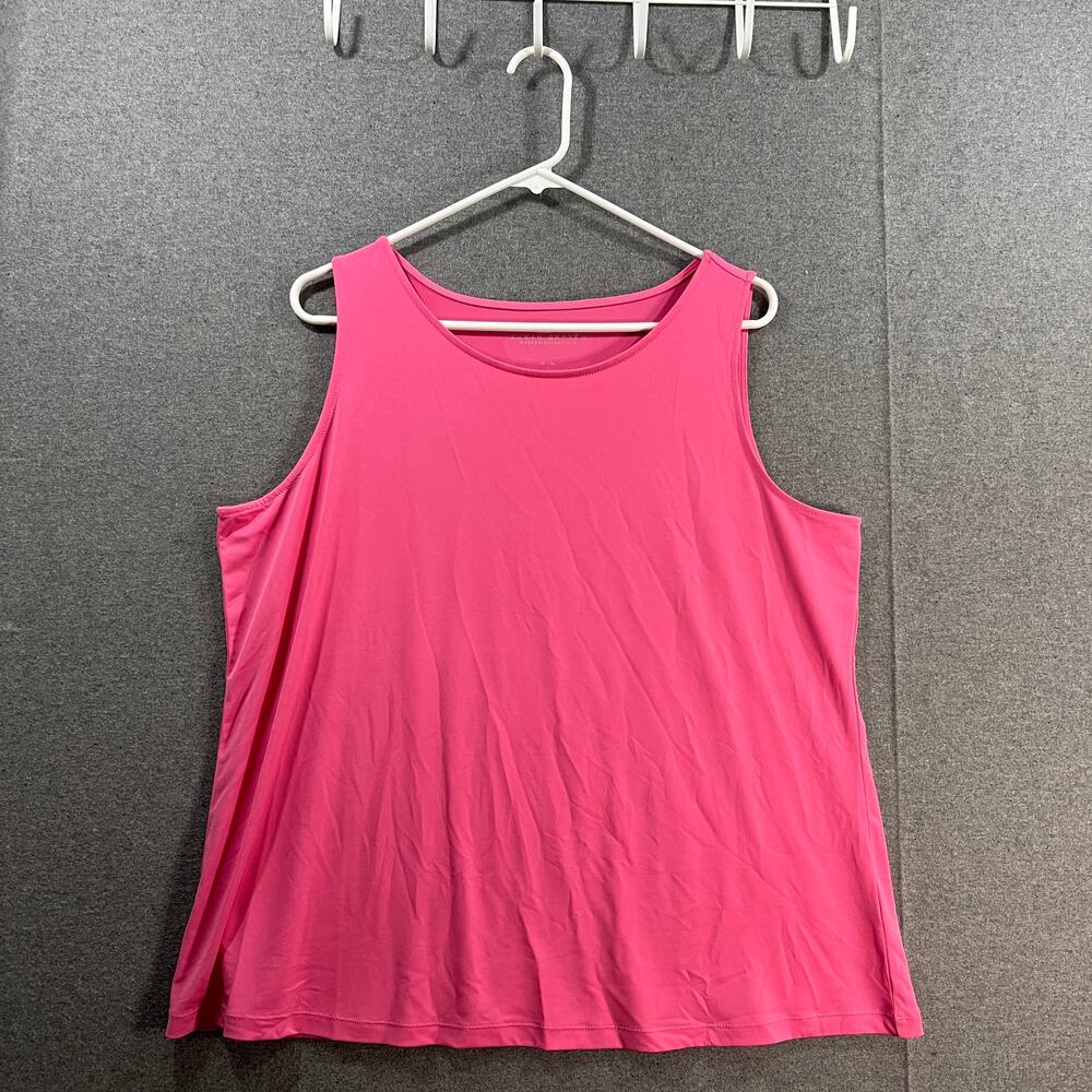 Susan Graver Modern Essentials Liquid Knit A-Line Top Cotton Candy, X-Large